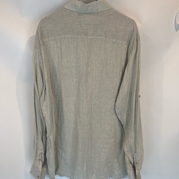 Joseph Abboud 100% Linen Long SL Button Front Shirt. - Picture 2 of 3